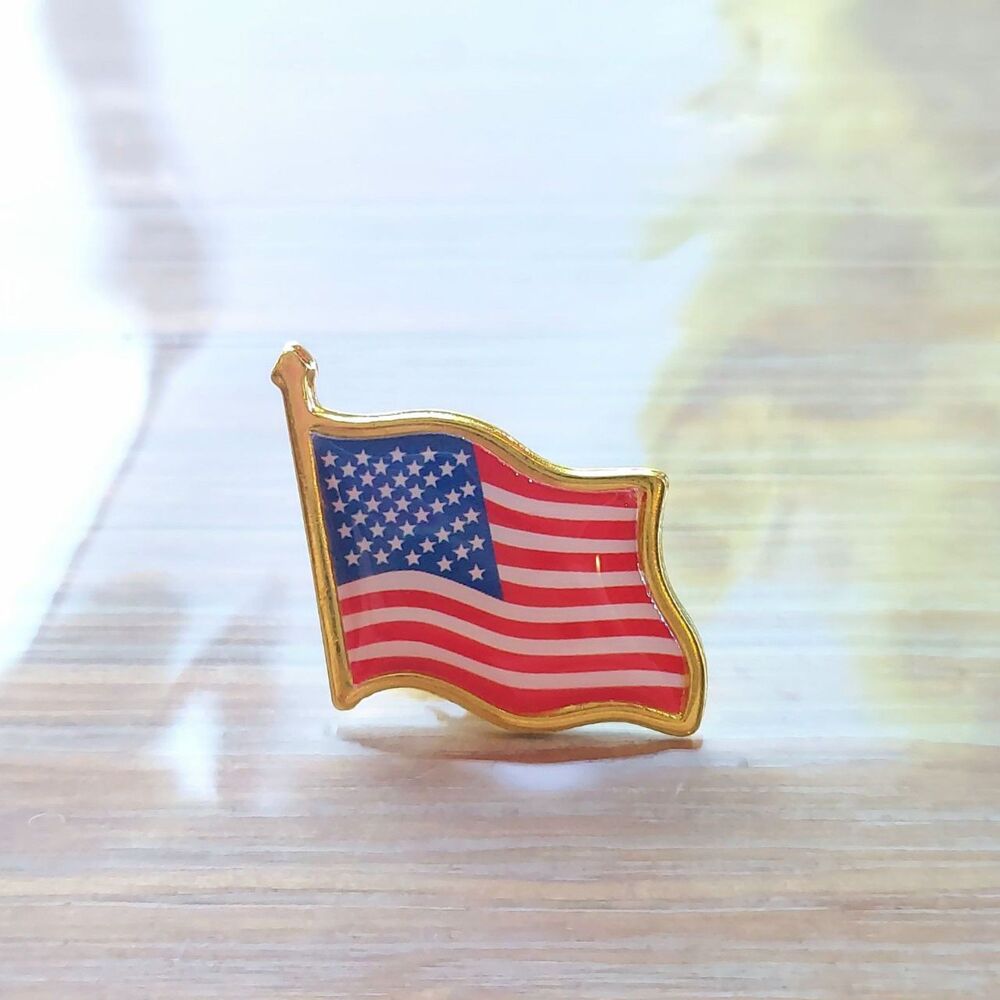American Flag Pin Patriotic Enamel Pin Americana 4th of July Pin